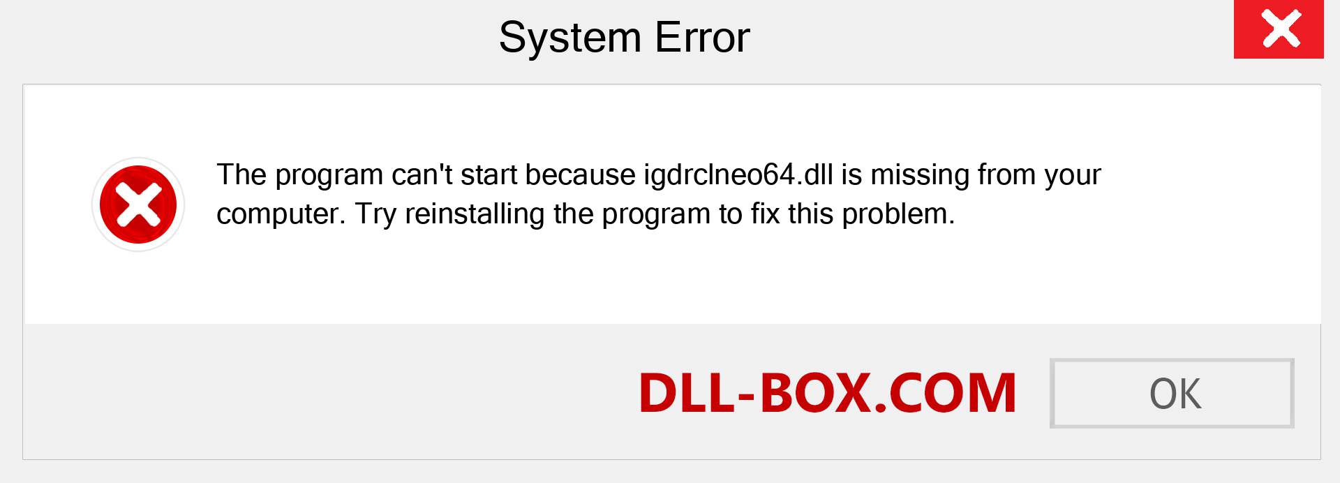  igdrclneo64.dll file is missing?. Download for Windows 7, 8, 10 - Fix  igdrclneo64 dll Missing Error on Windows, photos, images