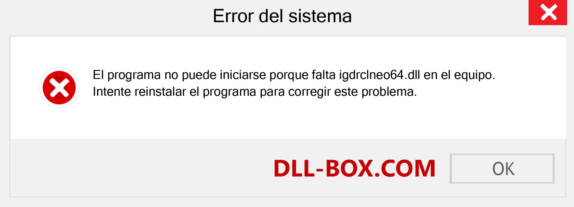 ¿Falta el archivo igdrclneo64.dll ?. Descargar para Windows 7, 8, 10 - Corregir igdrclneo64 dll Missing Error en Windows, fotos, imágenes